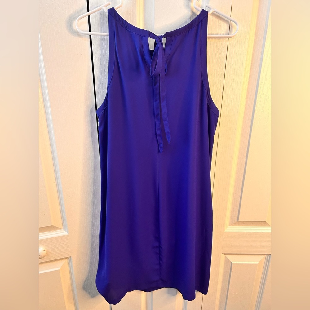 Worthington Sleeveless Tank Royal‎ Blue Dress Women's Size 12 Tie Back - Picture 4 of 5